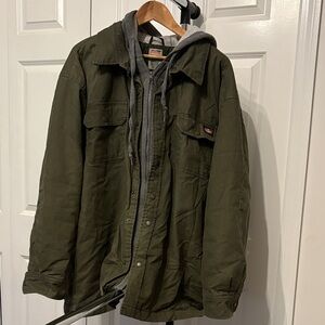 Men's Dickies Olive Green Jacket with Hood